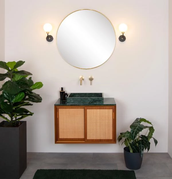 Lucide BEREND - Lámpara de pared Baño - 1xG9 - IP44 - Negro - ambiente 1